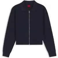 HUGO Zip-up sweatshirt with stacked-logo puller