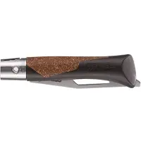 Opinel Néo7 Alpine 3240, Made For The Elements, Satin Stainless Steel, Dark Brown Polypropylene, Cork Inlay, serrated pocket knife