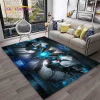 HGHT StarCraft Spel Retro 3D Gamer Matta Matta för Hem Vardagsrum Sovrum Soffa Dörrmatta Dekor, barnlekområde Matta Halkfri Golvmatta 100*120cm