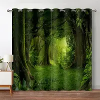 Textilien 3D Skog Mörkläggningsgardin Djungel Träd Naturlandskap Fönstergardin Vardagsrum Sovrum Vattenfall Vänster och Höger Tvådelad Öppen 220W214H(CM)87x84in&Grommet Top