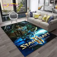 HGHT StarCraft Spel Retro 3D Gamer Matta Matta för Hem Vardagsrum Sovrum Soffa Dörrmatta Dekor, barnlekområde Matta Halkfri Golvmatta 80*120cm
