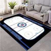 Karpetti Ishockey 3D Matta Matta för Matsal och Vardagsrum Halkfri Maskintvättbar Områdesgolvmatta Mjuk Sovrum Sportmatta 120 x160cm