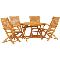 vidaXL Trädgårdsmöbelset 5 pcs Brun Massivt Akaciaträ