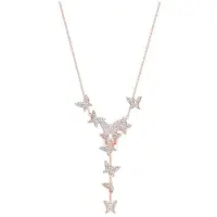 Swarovski Lilia Y-format Fjäril Hänge Halsband Damhalsband Roséguld 5480512 Box (Random Color),F,Rose Gold