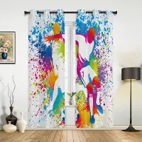 Household supplies MH Fotbollar Fotbollsdesign Gardiner för Sovrum Vardagsrum Draperier Kök Barnrum Fönstergardin Modern Heminredning 135W x 60H(cm) x1