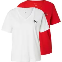 Calvin Klein Jeans T-shirt 'Monologo T' ljusröd / svart / vit