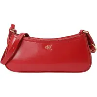 Calvin Klein Axelremsväska 'Monogram Logo Plaque Shoulder' röd