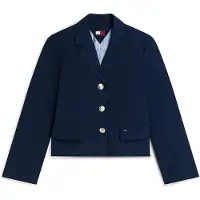 Tommy Hilfiger Tommy Jeans Gold Tone Button Regular Fit Cropped Blazer