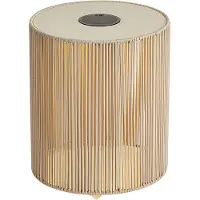 QAZQA Modern utomhusbordslampa beige inkl. LED uppladdningsbar och solcell IP54 - Rope