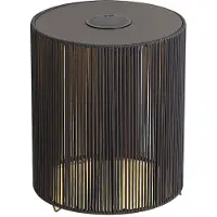 QAZQA Modern utomhusbordslampa mörkgrå inkl. LED uppladdningsbar och solcell IP54 - Rope