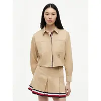 Tommy Hilfiger Tommy Jeans Relaxed Fit Crest Embroidery Cropped Shirt