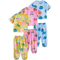 Next Pyjamas ljusblå / mörkgul / orange / ljusrosa