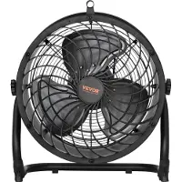 Vevor Golvfläkt, 3 hastigheter Höghastighets Kraftig 14-tums Industriell fläkt, 2520 CFM 360° Justerbar lutning 23,62 ft/sek Luftflöde Stor Metallfläkt, För Hem, Gym, Kontor, Garage, Kommersiell Verks