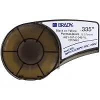 Brady M21-187-C-342-YL värmekrympslang | svart text - gul tejp | 8,51mm x 2,10m (original)