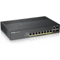 Zyxel GS1920-8HPv2 - Switch - smart - 8 x 10/100/1000 (PoE+) + 2 x kombinations-Gigabit SFP - skrivbordsmodell, väggmonterbar - PoE+ (130 W)