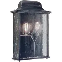 Franssen Vägglampa utomhus Wexford WX7, dimbar, Svart, Glas, Antik, Utomhusvägglampa