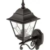 Elstead Lighting Vägglampa utomhus Norfolk NR1, dimbar, Svart, Glas, Antik, Utomhusvägglampa