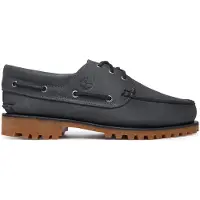 Timberland för män. TB0A2PDQEJV1 3 eyelets läder båtskor svart (44 W), Hud, Karta, Nyckelband, Casual, Grå