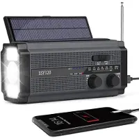 Lippa LPFMR02 FM nödradio med handvev, solpanel, powerbank 4500mAh - Svart