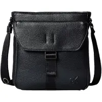 Calvin Klein Pebbled Logo Strap Crossover Flight Bag
