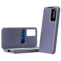 Mtp Products Samsung Galaxy A57 Smart Clear View Flip Skal med kortplats - Grå Lila