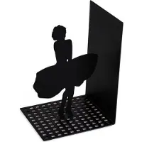 SmartaSaker Bokstöd i metall, MERILYN, 12 x 10 x H 17, Svart