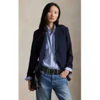Ralph Lauren för kvinnor. 211907268003 Marinblå kavaj i ull och resår (48), Casual, Klassisk, Marino