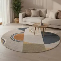 FRAAI Rund tvättbar matta | Misha Blocks Flerfärgad hos Volero | Ø 140cm | Flerfärgad | Rund | Inomhusmattor