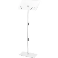 Vevor Podiumstativ, 1100 mm akrylläsarpulpet, bärbart laptopbord med bred läsyta, bokklämmor, justerbar vinkel, golvstående, för klassrum, bröllop, konferens, föreläsning och konsert
