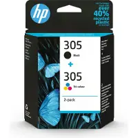HP 305 - 2-pack - svart, färg (cyan, magenta, gul) - original - bläckpatron - för Deskjet 23XX, 27XX, 28XX, 41XX, 42XX DeskJet Plus 41XX ENVY 60XX, 64XX ENVY Pro 64XX