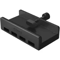 ORICO MH4PU Hub med klämfäste, 4x USB-A 3.0 – Svart