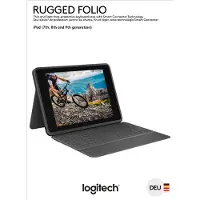 Logitech Rugged Folio tangentbordscase för iPad 10,2" (7:e, 8:e och 9:e gen) – grafit
