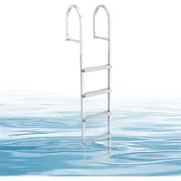 Vevor Avtagbar bryggstege, 5 steg, badstege för pontonbåt i aluminiumlegering, med halkfria breda PP-steg, 227 kg viktkapacitet, snabbkopplingsdesign, för simning i sjö, pool, marin ombordstigning