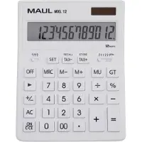 MAUL MXL 12 Bordsräknare Vit Display (ställen): 12 batteri, solcell (B x H x D) 155 x 205 x 35 mm
