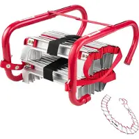 Vevor Brandstege, 3 våningar 7,62 m infällbar brandstege, lätt säkerhetsstege i aluminiumlegering med robust polyesterrem, halkfri stegpinne och breda steg, maxlast 453 kg