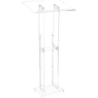Vevor Podiumstativ, 1265 mm akrylläsarpulpet, bärbart laptopbord med bred läsyta och förvaringshylla, bokstopp, golvstående, för klassrum, bröllop, konferens, föreläsning och konsert