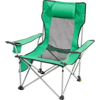 Vevor Vilfåtölj, 4 justerbara positioner, bärbar hopfällbar solstol för vuxna, nätstrandstol med nackstöd och fotstöd, stöder 220 lbs, kraftiga campingstolar för uteplats, grön