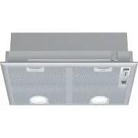 Siemens iQ300 LB55565 - Kåpa - huv - Fördjupning - bredd: 50 cm - djup: 35 cm - utsug och återcirkulering (-) - med inbyggd motor - silver-metallic