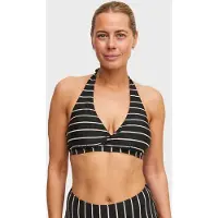 Swegmark Maui Halterneck Bikini Bra Black/beige Stripe