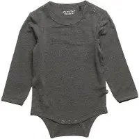 Minymo Body l/ä - Bambu - Koksgrå - - 62 - Body L/Ä