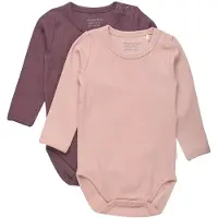 Minymo Body l/ä - 2-pack - Misty Rose - - 68 - Body L/Ä