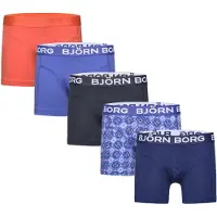 Björn Borg Cotton Stretch Boxers 5-pack Blå, 134-140