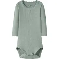 Name it Body l/ä - Rib - NkfKab - Slate Grå - - 56 - Body L/Ä