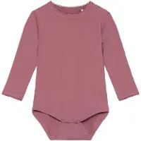 Minymo Body l/ä - Bambu - Rose Brown - - 1 år (80) - Body L/Ä