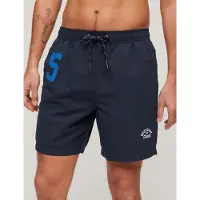 Superdry för män. M3010235A Badkläder tillverkade av återvunnet marint material (S), Strandkläder, Återvunnen polyester, Hållbar, Marino