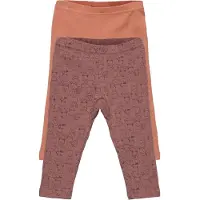 Pippi Baby Leggings - 2-pack - Burlwood - - 62 - Leggings