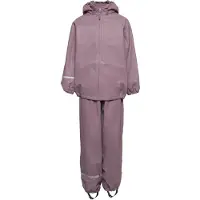 CeLaVi Regnkläder m. Hängslen/Fleece - Recycle PU - Moonscape - - 80 - Regnkläder