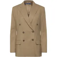Ralph Lauren för kvinnor. 211977096001 Dubbelknäppt kavaj i brun ull (38), Casual
