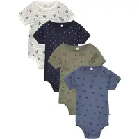 Pippi Baby Bodies k/ä - 4-pack - Deep Lichen Green - - 68 - Body K/Ä