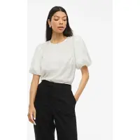 Vila Ellette Satin Puff Kortärmad Blus